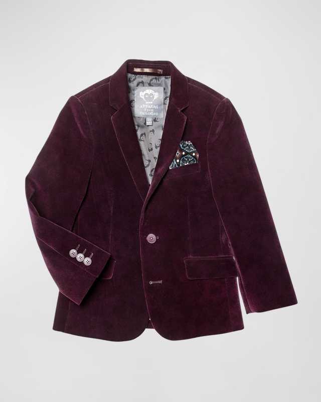 Boy's Velvet Suit Blazer, Size 3-14